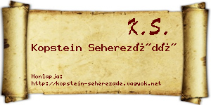 Kopstein Seherezádé névjegykártya